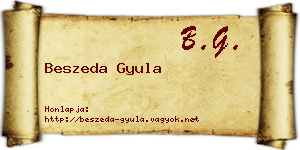 Beszeda Gyula névjegykártya